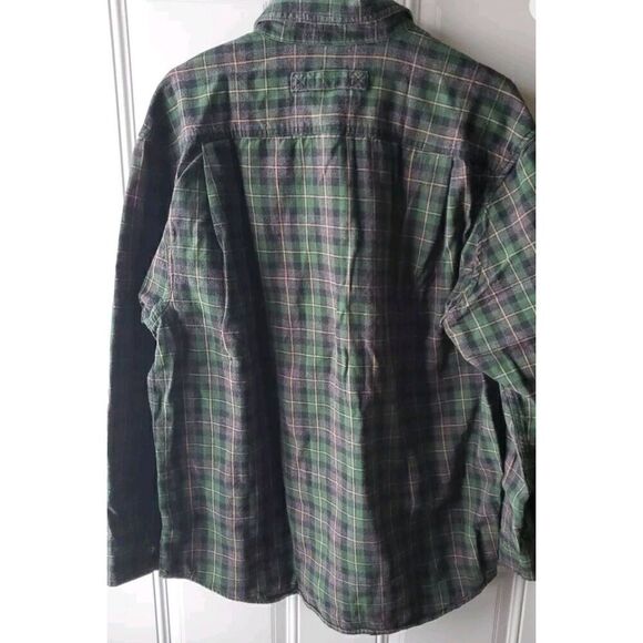 Duluth Trading Company Plaid Button Down Mens SZ L Green - Picture 9 of 11